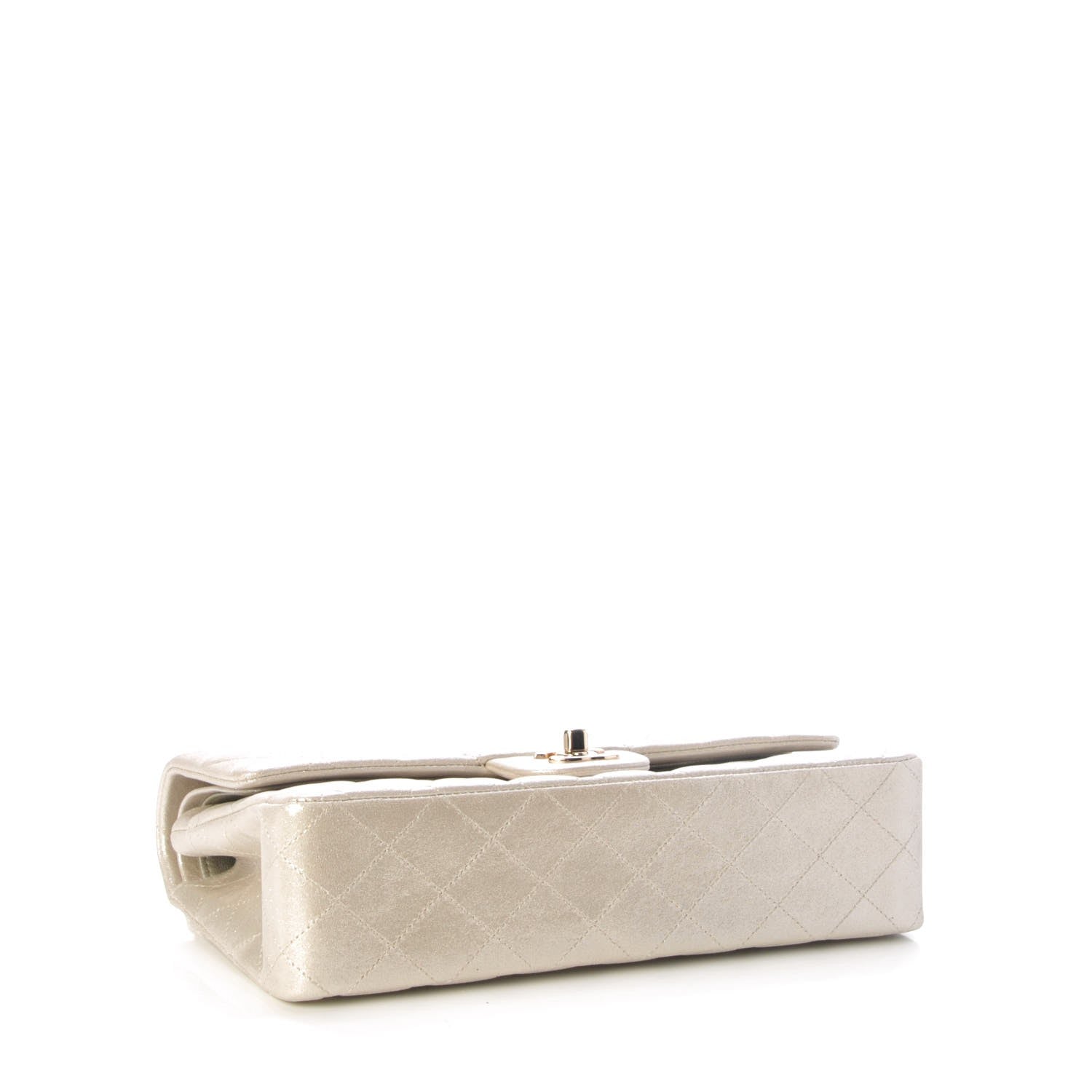 Chanel Iridescent Calfskin Medium Double Flap Light Gold 5 of 13