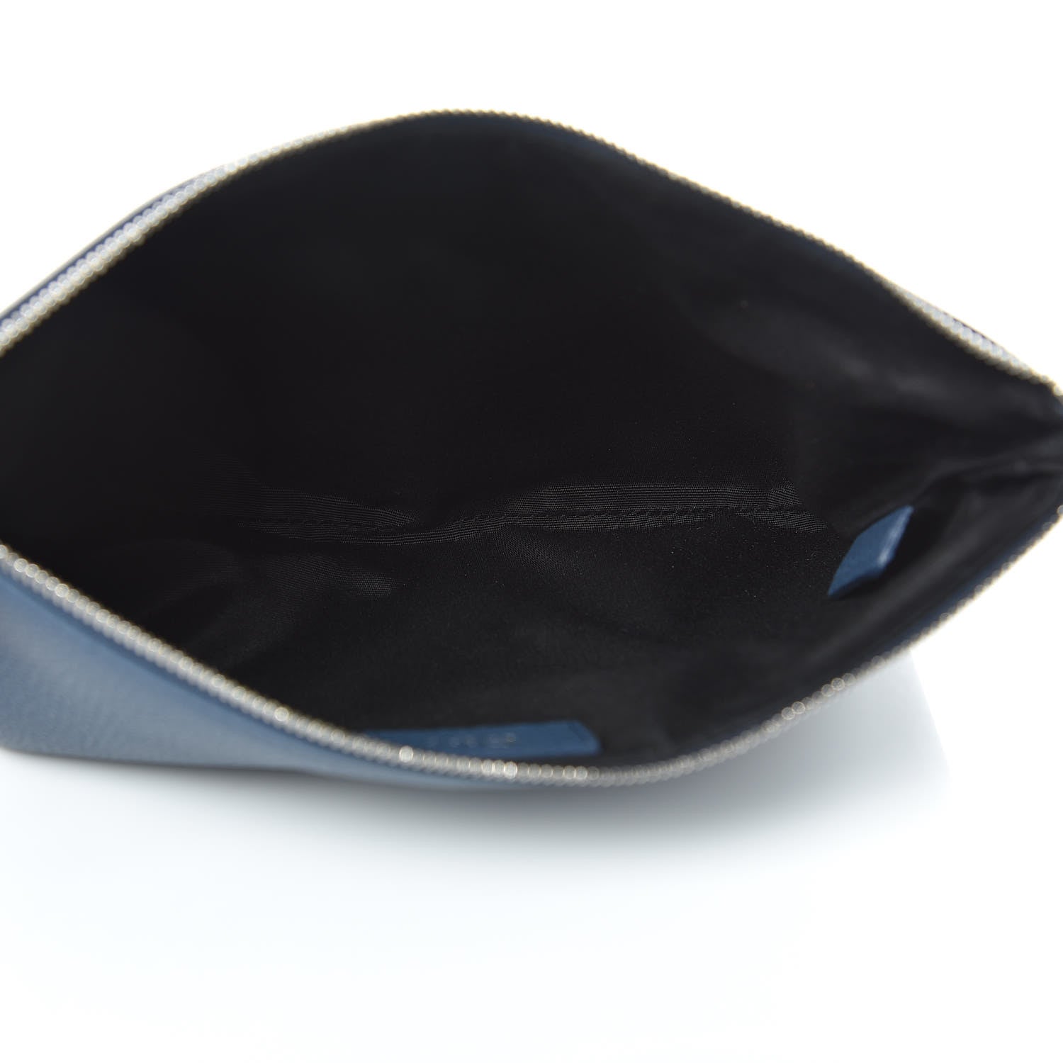 Christian Dior Grained Calfskin Homme Zip Pouch Navy Blue 5 of 10