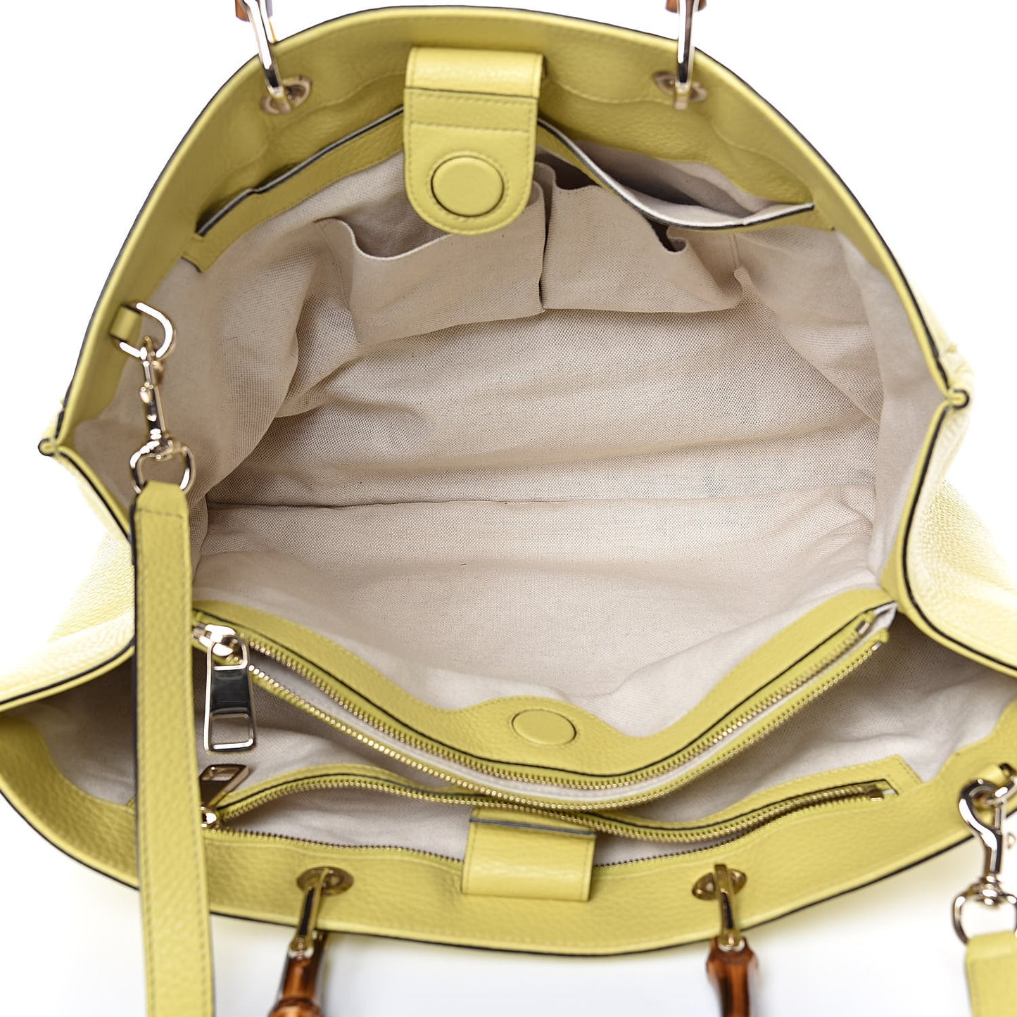 Calfskin Large Bamboo Shopper Tote Citrus