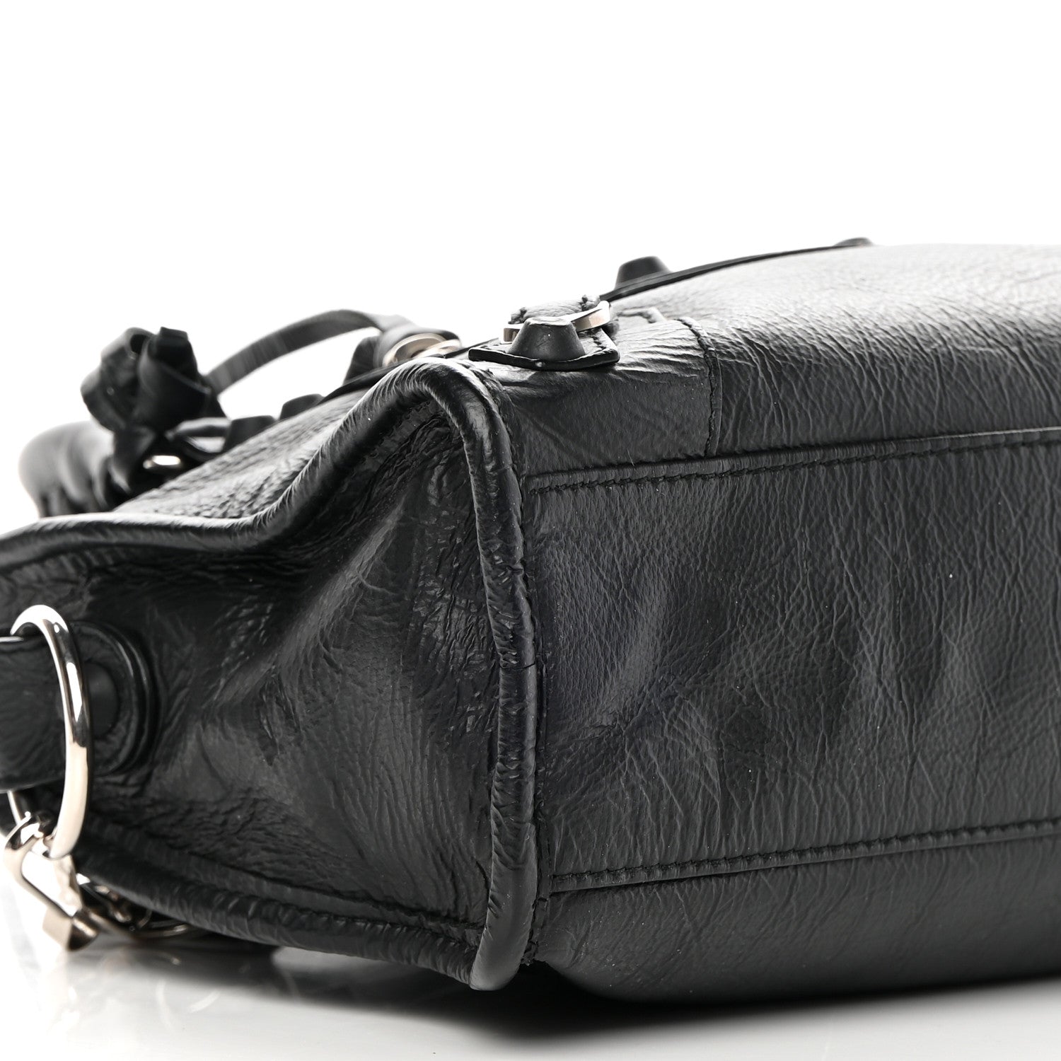 Balenciaga Matte Goatskin Rubber Covered Classic Hardware Mini City Black 9 of 13