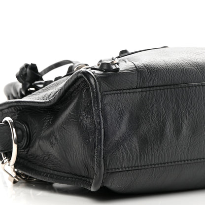 Balenciaga Matte Goatskin Rubber Covered Classic Hardware Mini City Black 9 of 13