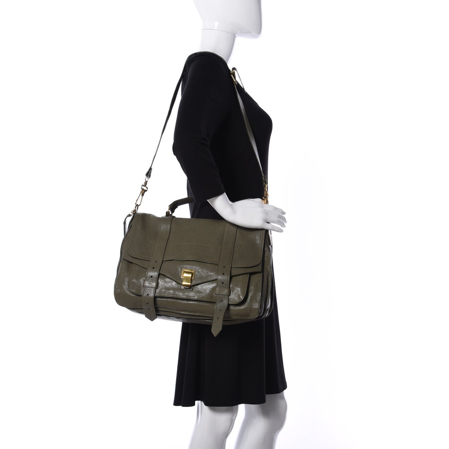 Lambskin Large PS1 Satchel Military