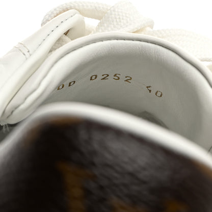 Louis Vuitton Lambskin Embossed Monogram Time Out Sneakers 40 White 7 of 8
