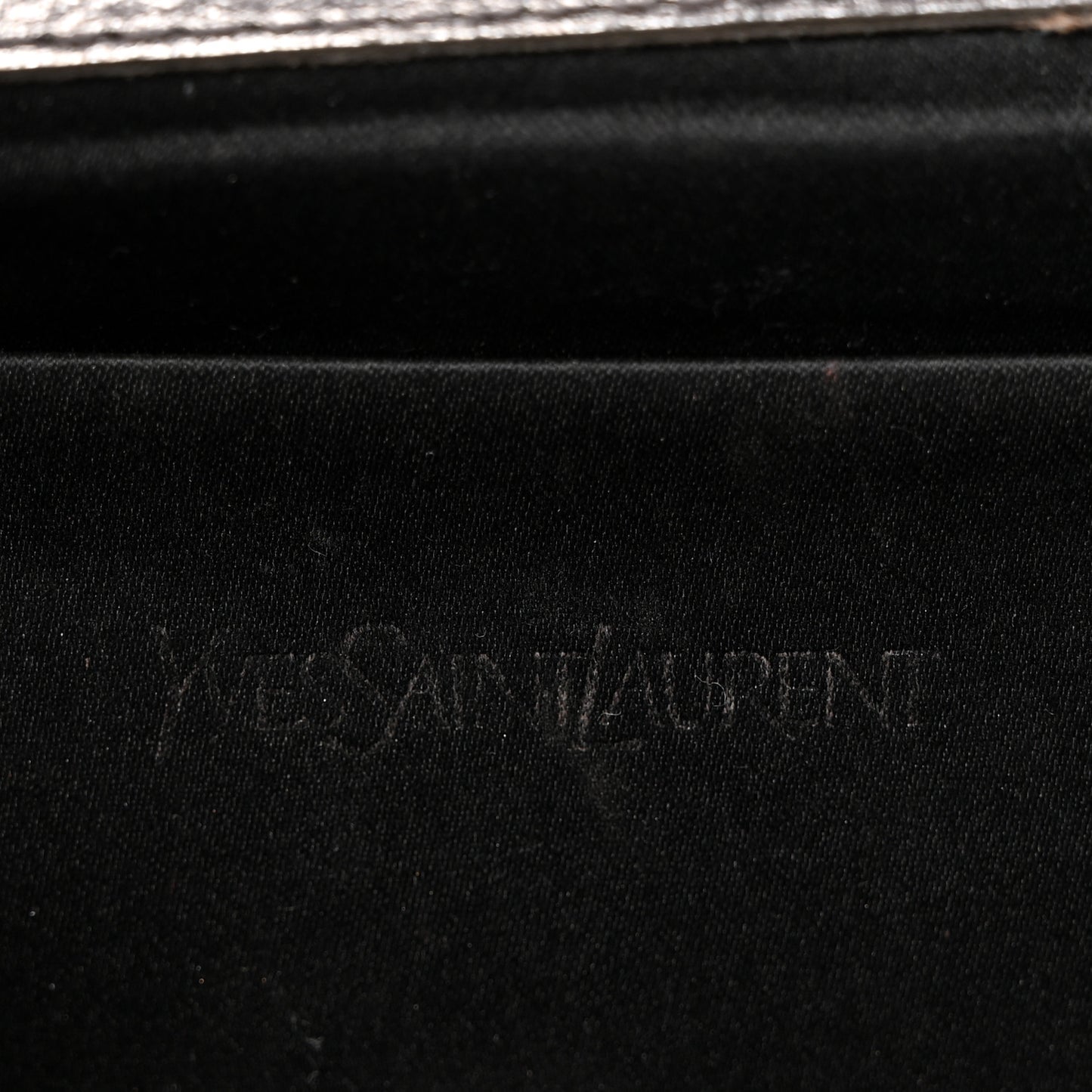 Metallic Calfskin Large Belle De Jour Clutch Dark Silver