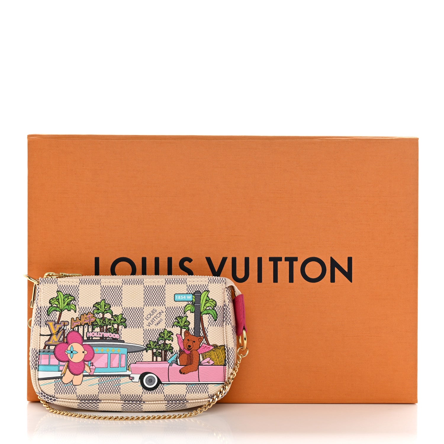 B*F様 チャック壊れてます　Louis Vuitton Holly ポーチ ブ Louis Vuitton Damier Azur 2021 Christmas Animation Hollywood Mini