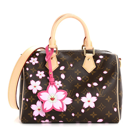 Louis Vuitton LV X TM Monogram Cherry Blossom Speedy Bandouliere 25 Sakura Brown 1 of 12