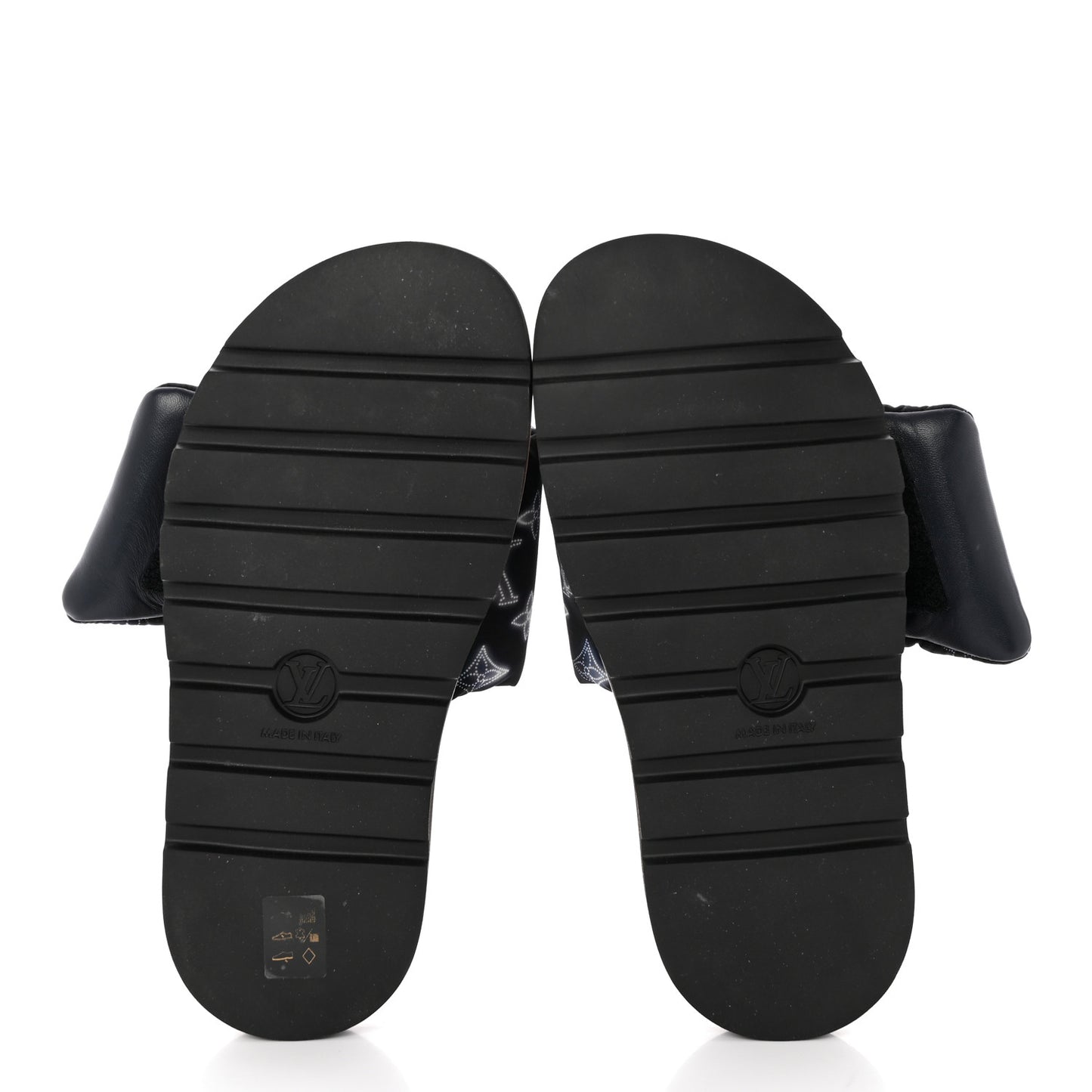 Nylon Monogram Womens Pool Pillow Comfort Mules 40 Navy Blue
