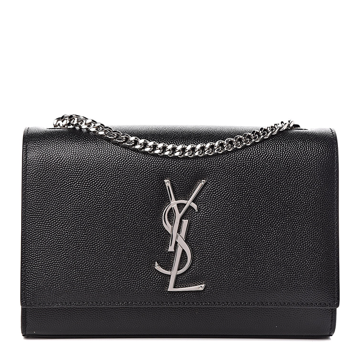 Saint Laurent Grain De Poudre Small Monogram Kate Satchel Black 1 of 10