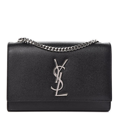 Saint Laurent Grain De Poudre Small Monogram Kate Satchel Black 1 of 10