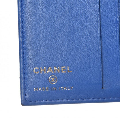 Chanel Lambskin Quilted Card Holder Wallet Blue 6 of 13