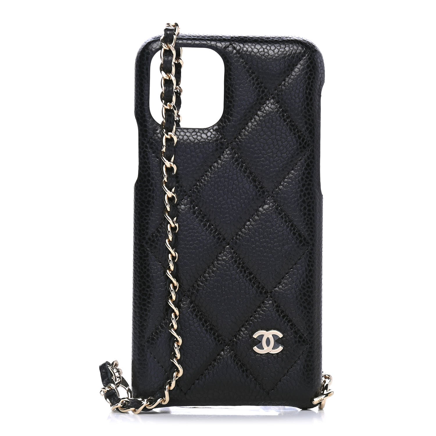 Chanel Caviar Quilted iPhone XI Pro Case With Chain Black 1 of 4