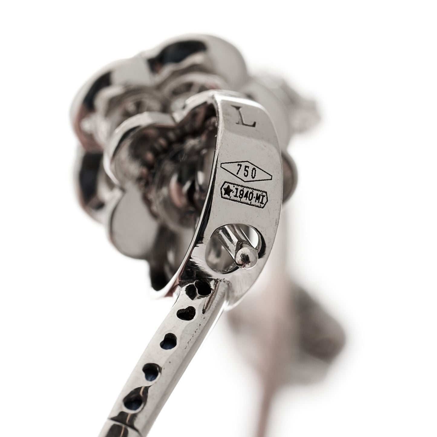 18K White Gold Diamond Figlia Dei Fiori Hoop Earrings