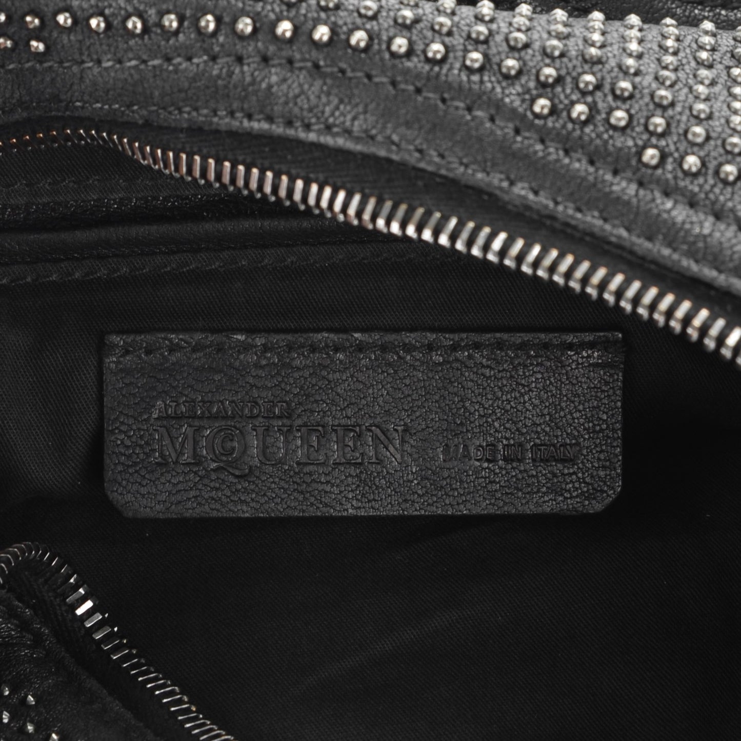 Calfskin Studded De Manta Clutch Black