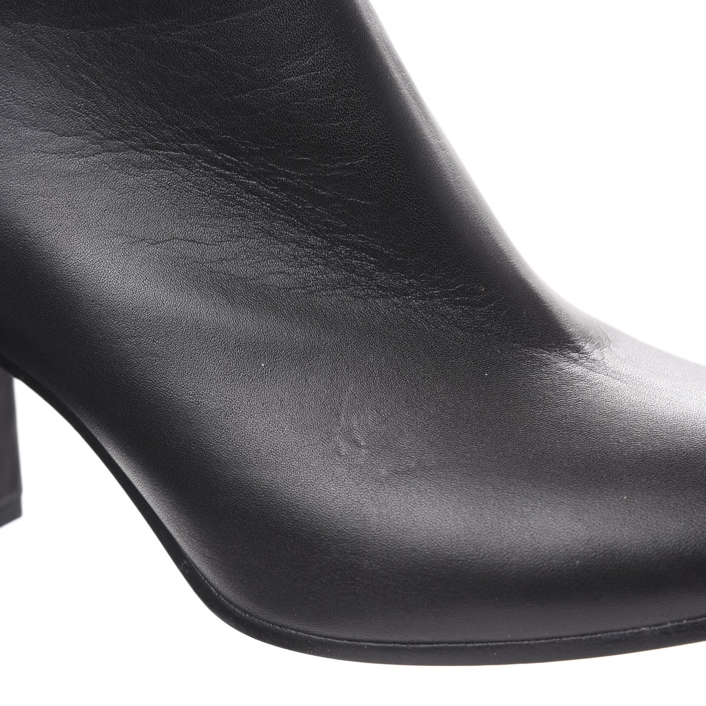 Shiny Sheepskin 20mm Oval Booties 38 Black