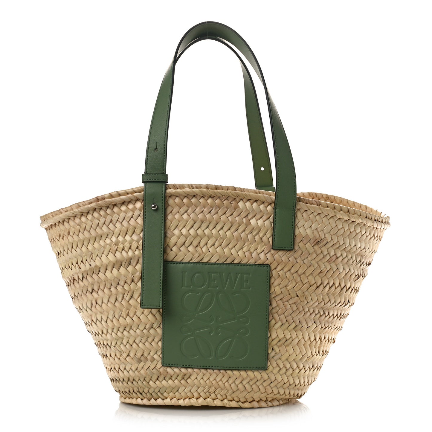 Raffia Small Basket Tote Bag Natural Green