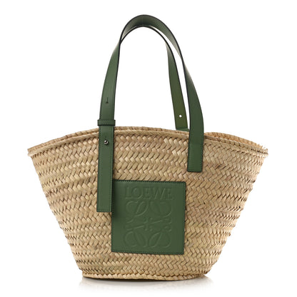 Loewe Raffia Small Basket Tote Bag Natural Green 1 of 7