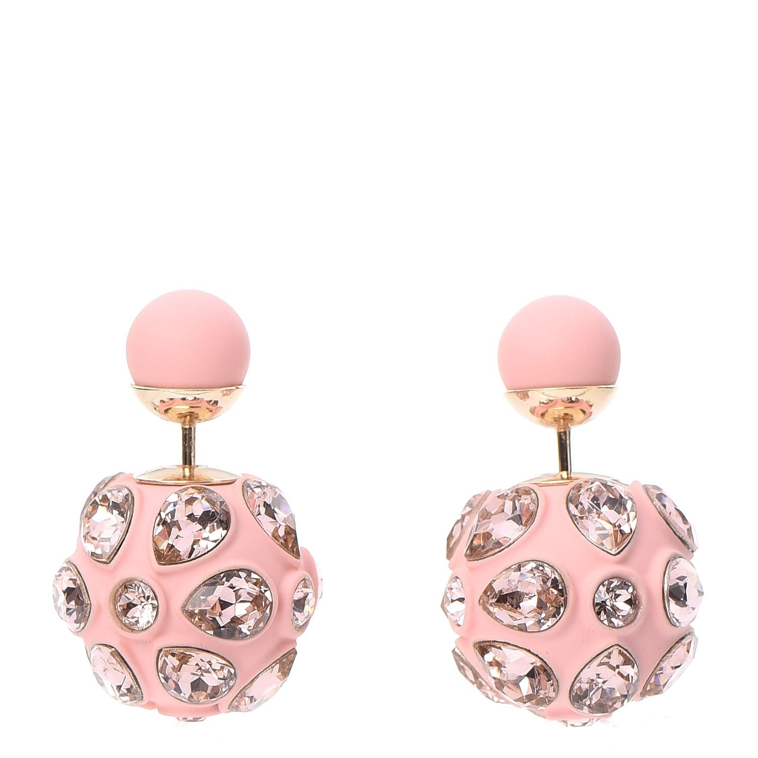 Christian Dior Crystal Mise En Dior Tribal Earrings Matte Pink 1 of 4