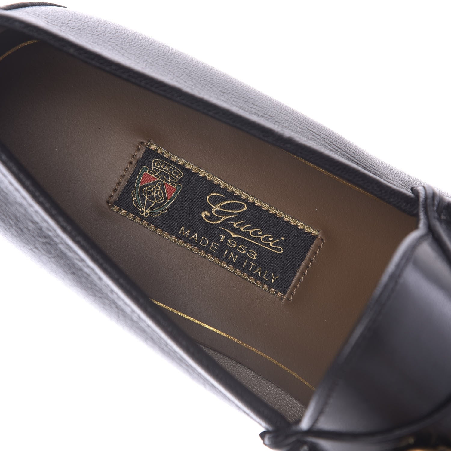 Gucci Calfskin Mens Bee Embroidered Roos Horsebit Loafers 8.5 Black 8 of 10