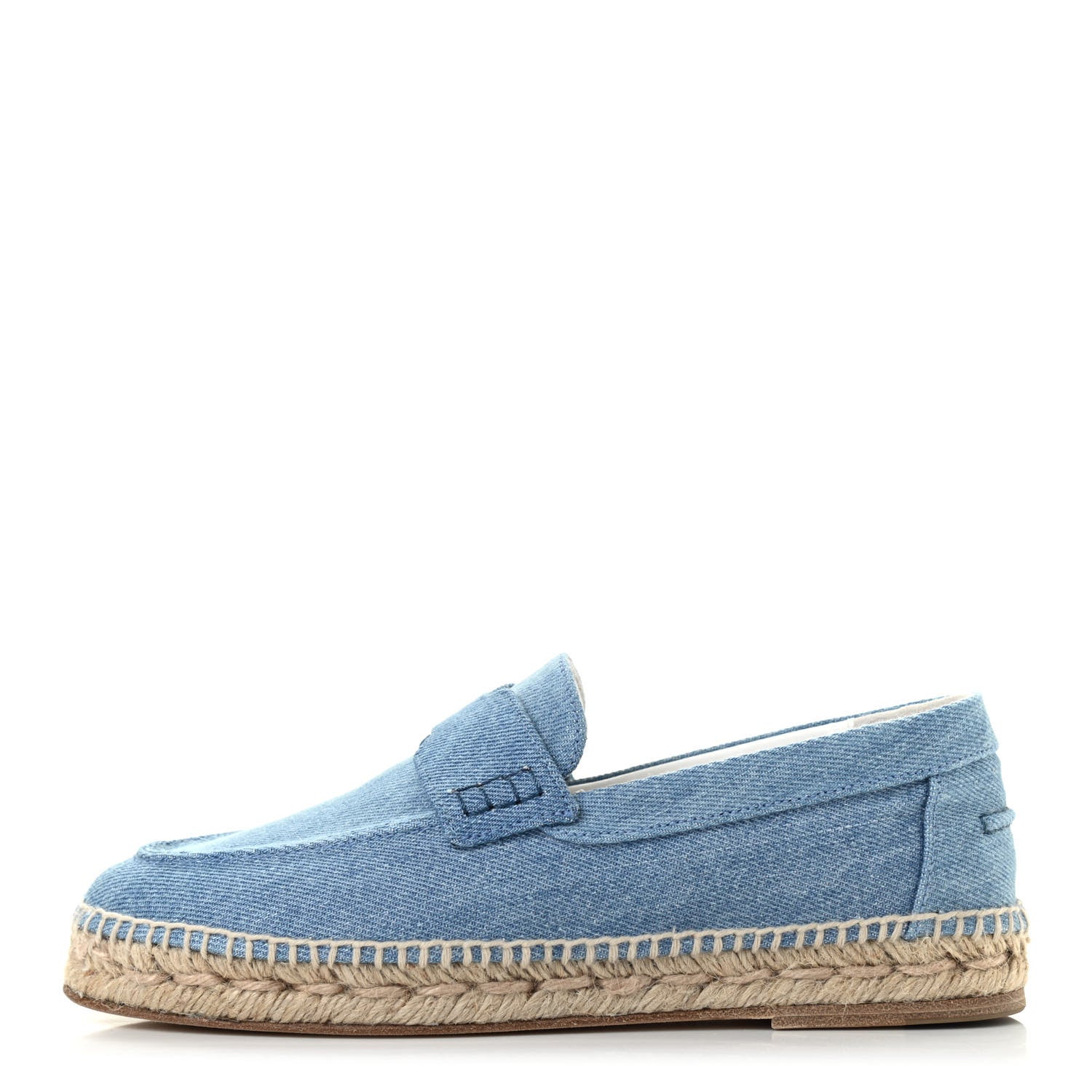 Hermes Denim Canvas Womens Trip Espadrilles 37 Bleu Clair 1 of 8