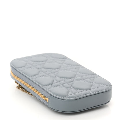 Christian Dior Lambskin Cannage Lady Dior Phone Holder Cloud Blue 4 of 10