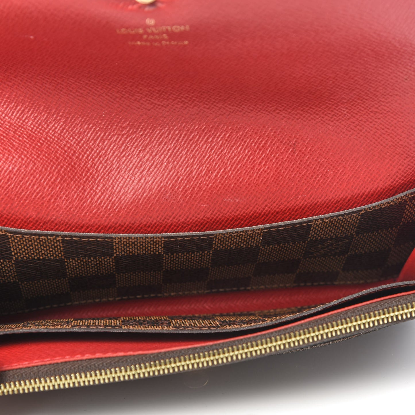 Damier Ebene Emilie Wallet Red