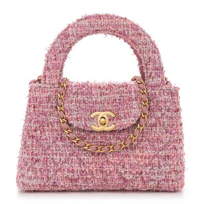 Chanel Tweed Quilted Nano Kelly Shopper Pink 1 of 11