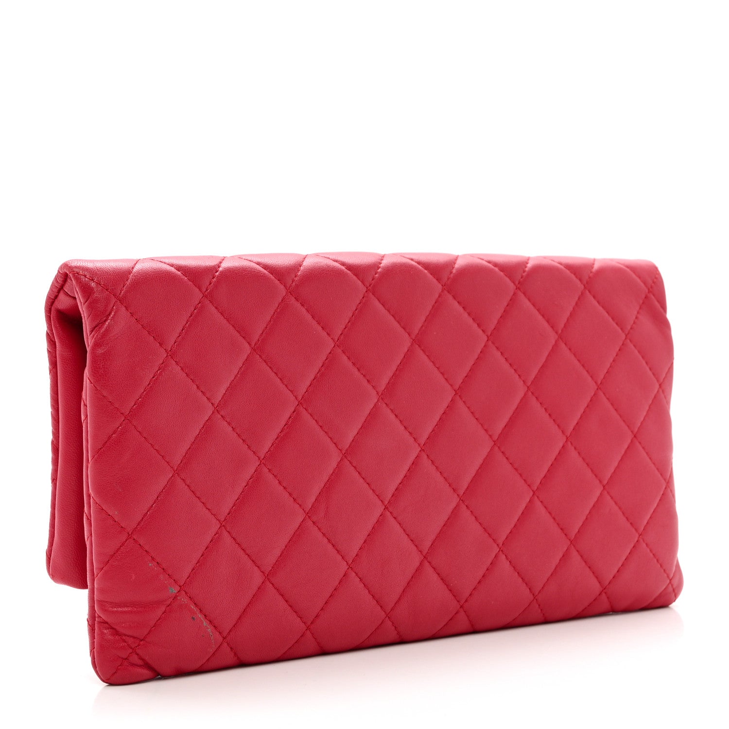 Chanel Lambskin Quilted CC Beauty Clutch Red 2 of 8