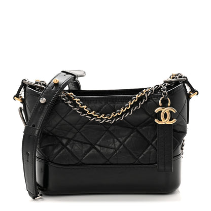 Chanel Aged Calfskin Quilted Small Gabrielle Hobo Black 1 of 10