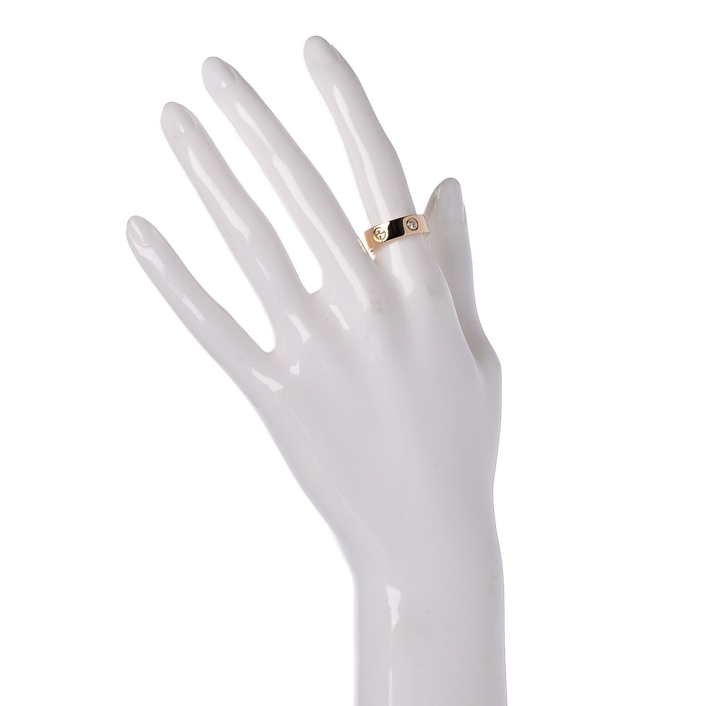 18K Yellow Gold 3 Diamond 5.5mm LOVE Ring 51 5.75