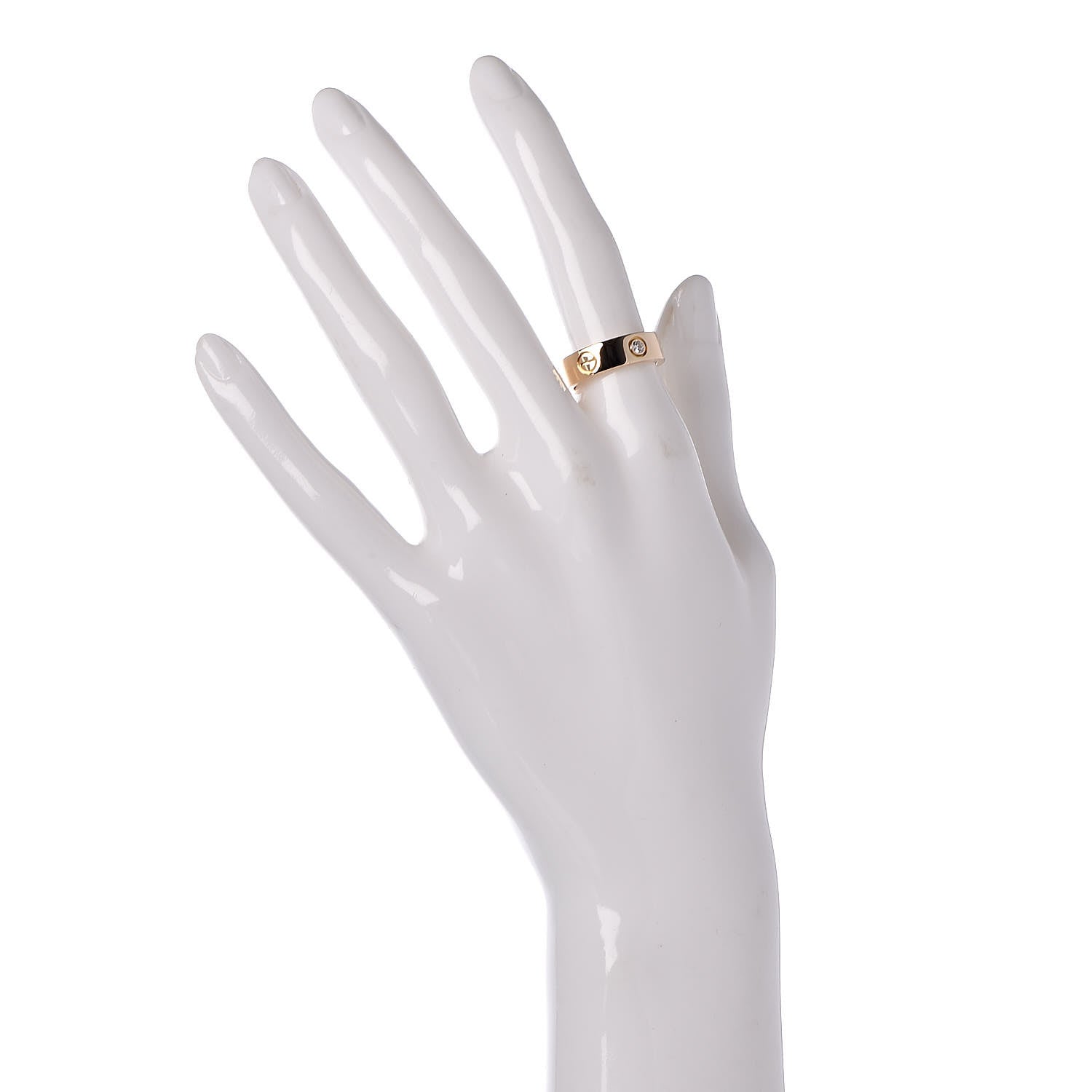 Cartier 18K Yellow Gold 3 Diamond 5.5mm LOVE Ring 51 5.75 2 of 5