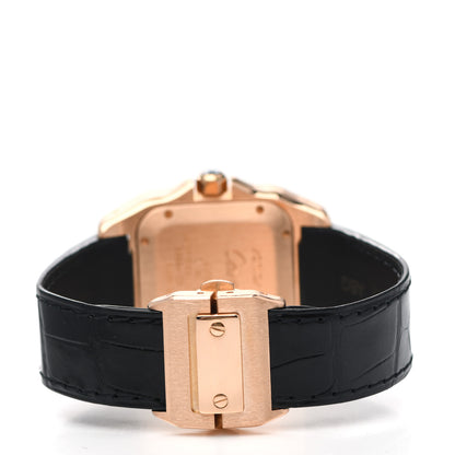 Cartier 18K Pink Gold Alligator 33mm Santos 100 Automatic Watch 3 of 4