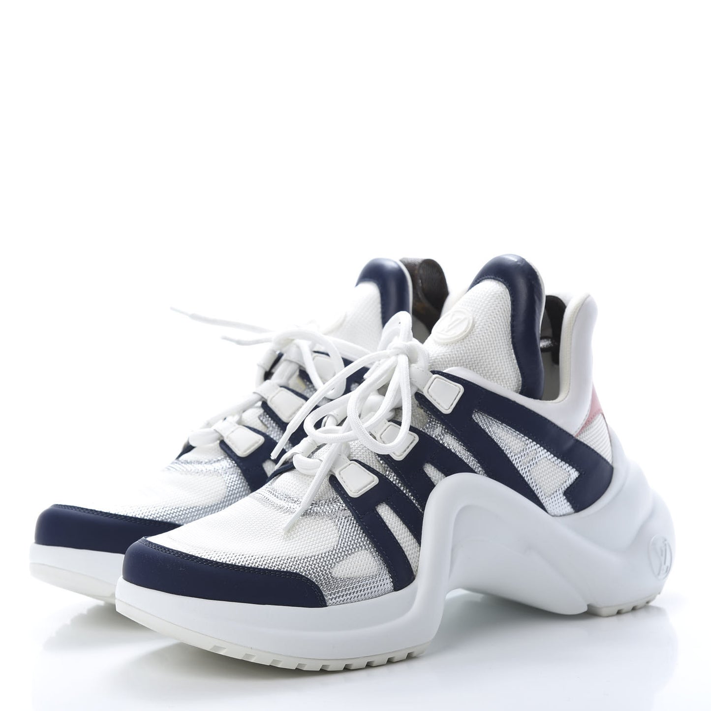 Calfskin Technical Nylon LV Archlight Sneaker 41 White Blue Pink