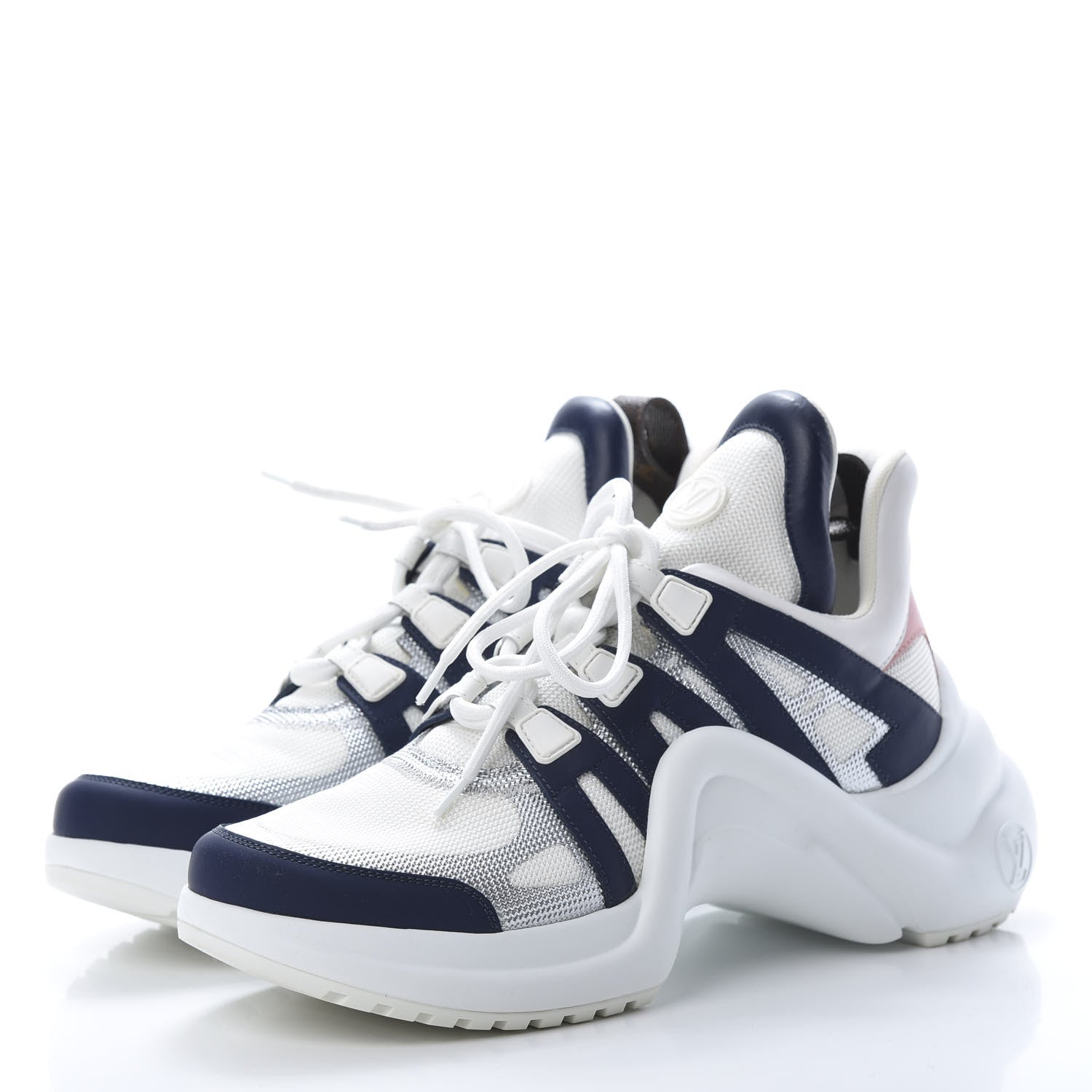 Louis Vuitton Calfskin Technical Nylon LV Archlight Sneaker 41 White Blue Pink 3 of 7