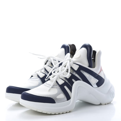 Louis Vuitton Calfskin Technical Nylon LV Archlight Sneaker 41 White Blue Pink 3 of 7