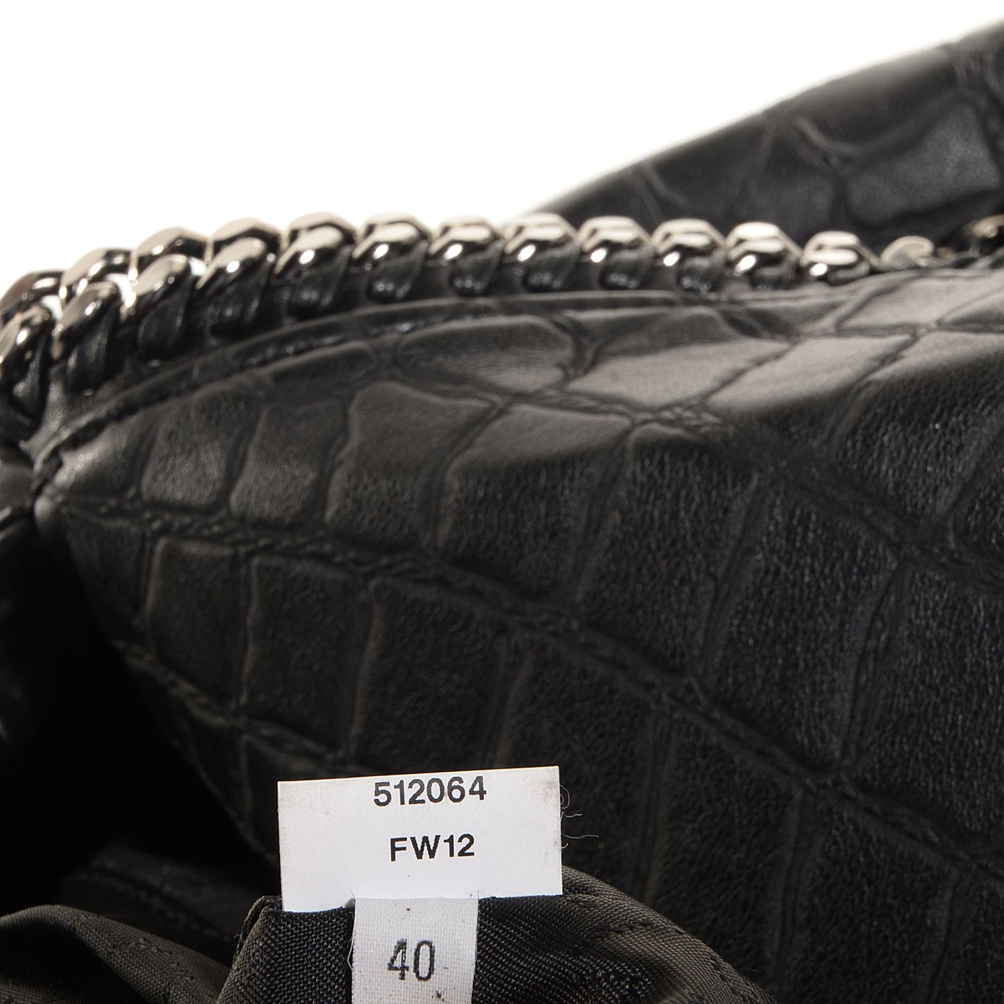 Embossed Croc Faux Leather Large Falabella Black