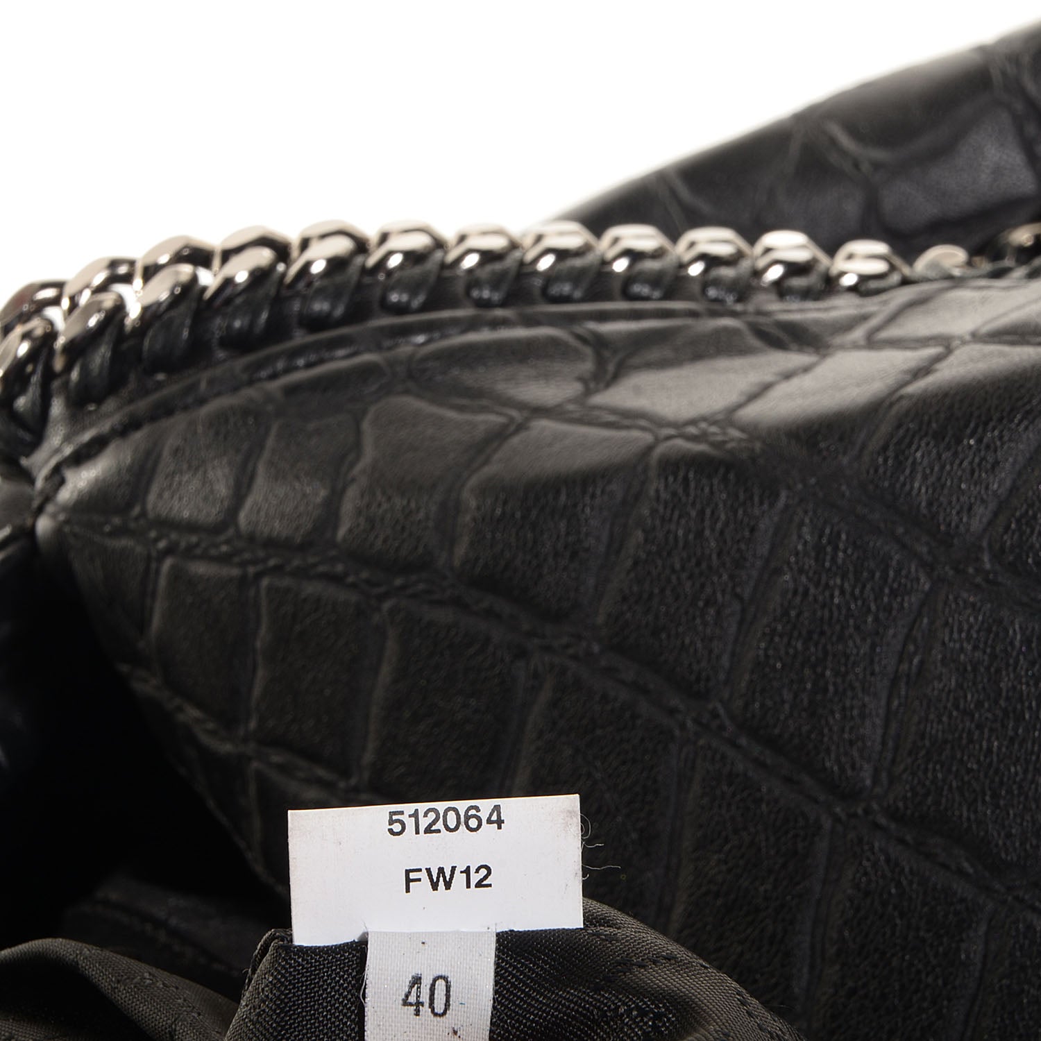 Stella McCartney Embossed Croc Faux Leather Large Falabella Black 10 of 13