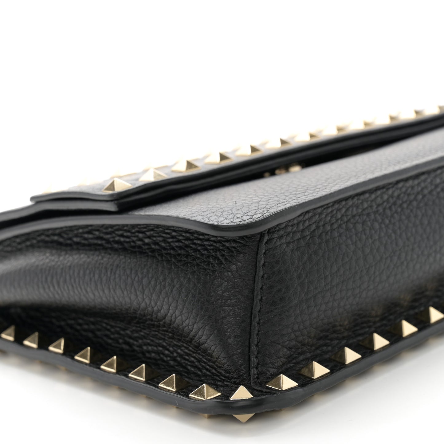 Vitello Rockstud Side Slip Crossbody Black