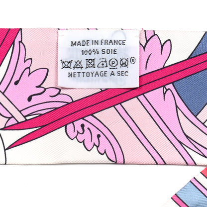 Hermes Silk Washington's Carriage Detail Twilly White Rose Vif Gris 4 of 4
