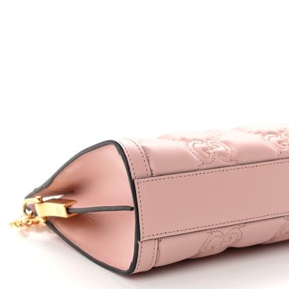 Gucci Calfskin GG Matelasse Small Slim Chain Shoulder Bag Perfect Pink Natural 9 of 10