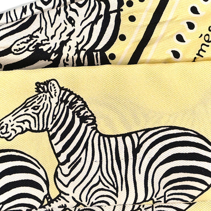 Hermes Silk Les Zebres Twilly Jaune Soufre Black 5 of 5