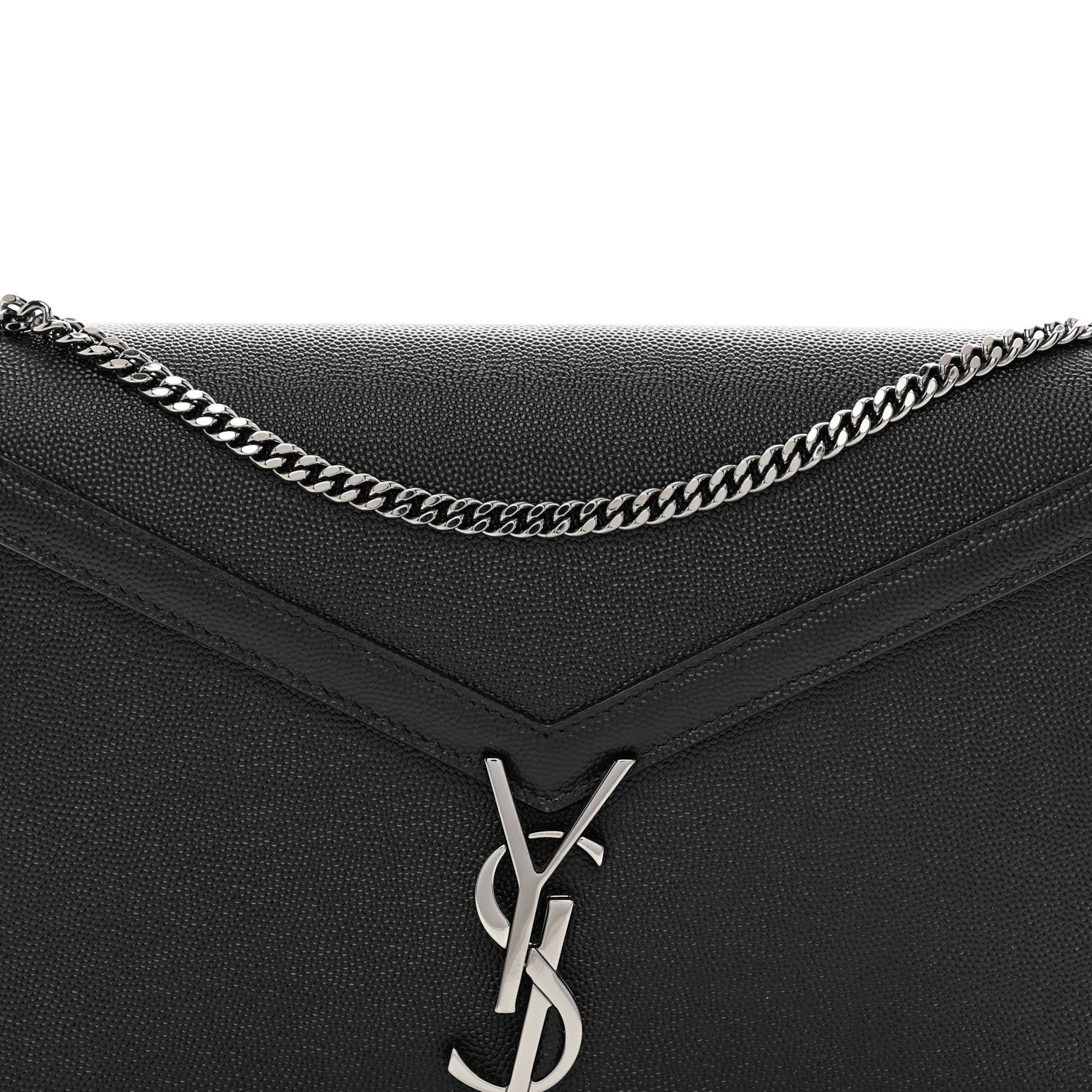 Saint Laurent Grain De Poudre Monogram Cassandra Clasp Bag Black Rouge Legion 8 of 10