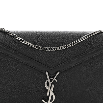 Saint Laurent Grain De Poudre Monogram Cassandra Clasp Bag Black Rouge Legion 8 of 10