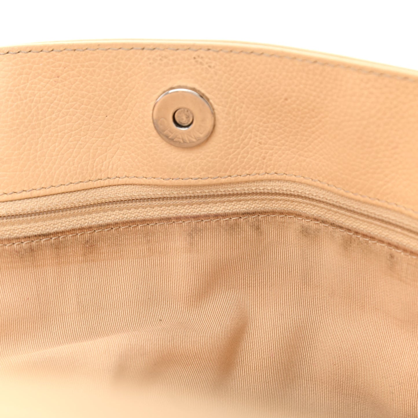 Calfskin Cerf Executive Shopper Tote Beige Clair