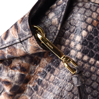 Prada Cervo Lux Snakeskin Print Shopping Bag Naturale 13 of 15