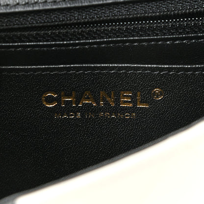 Chanel Lambskin Quilted Mini Rectangular Flap Black White 8 of 11