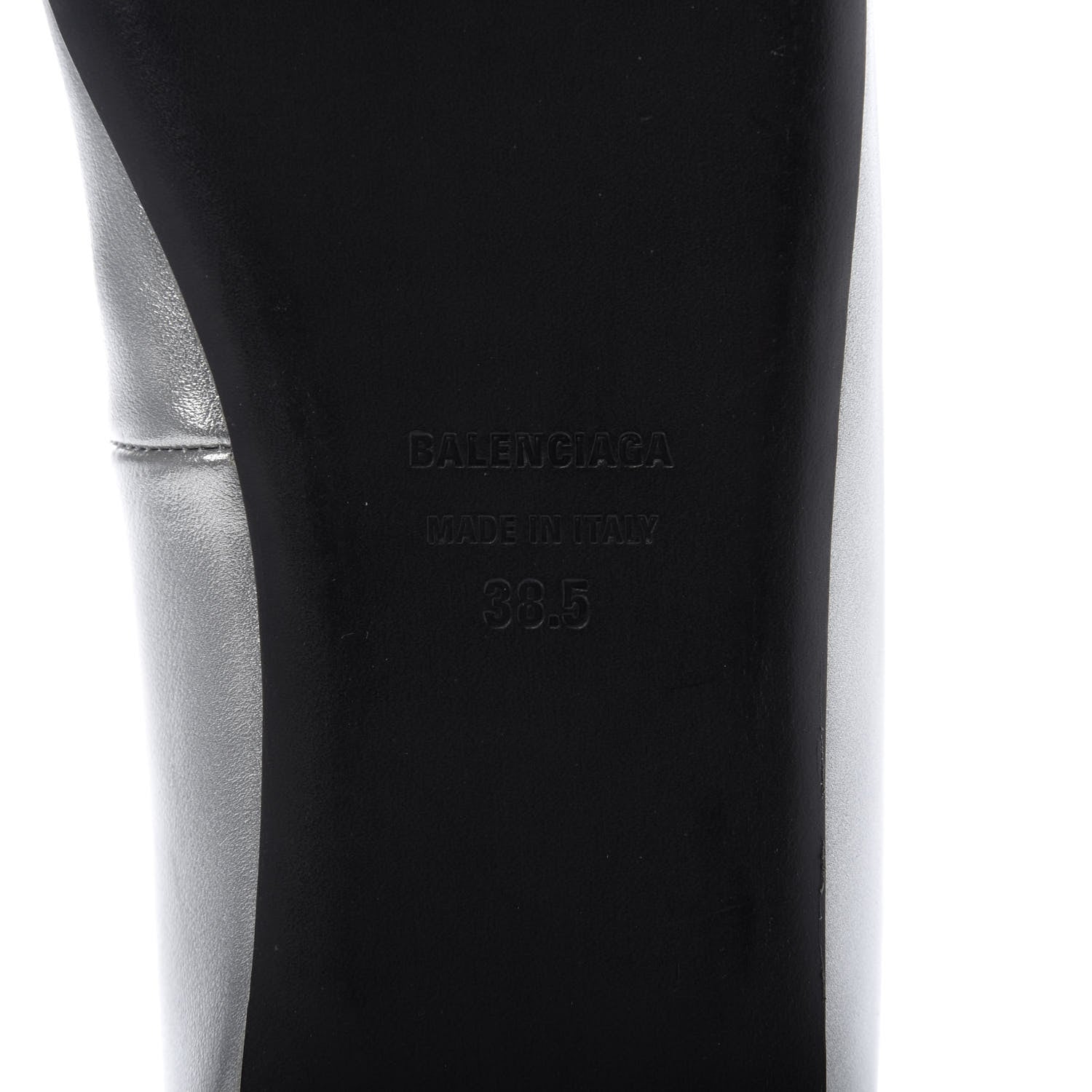 Balenciaga Metallic Calfskin BB Knife Pointy Toe Ballerina Flats 38.5 Silver Hardware 8 of 10
