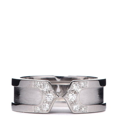 Cartier 18K White Gold Diamond 6.5mm Logo De Ring 48 4.5 1 of 4