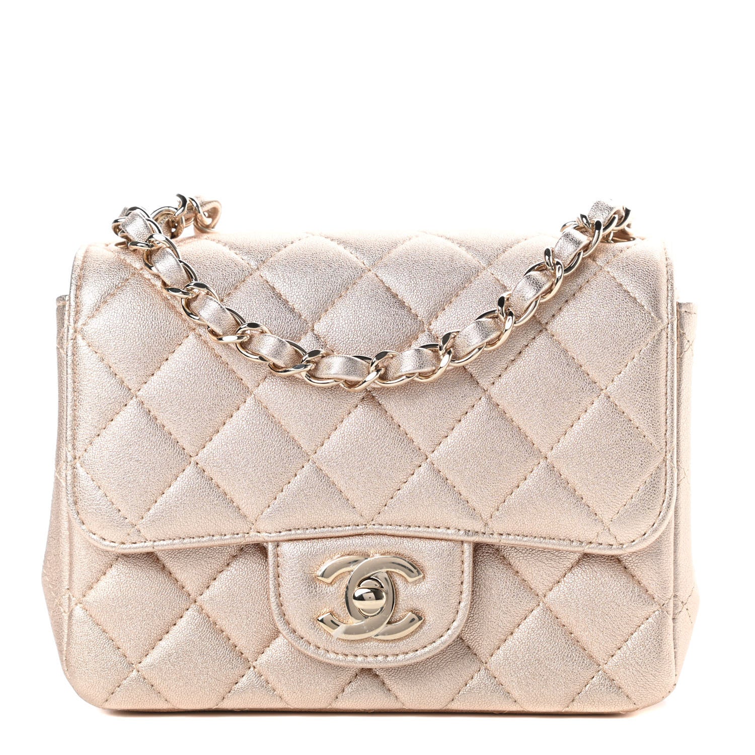 Chanel Metallic Lambskin Quilted Mini Square Flap Gold 1 of 11