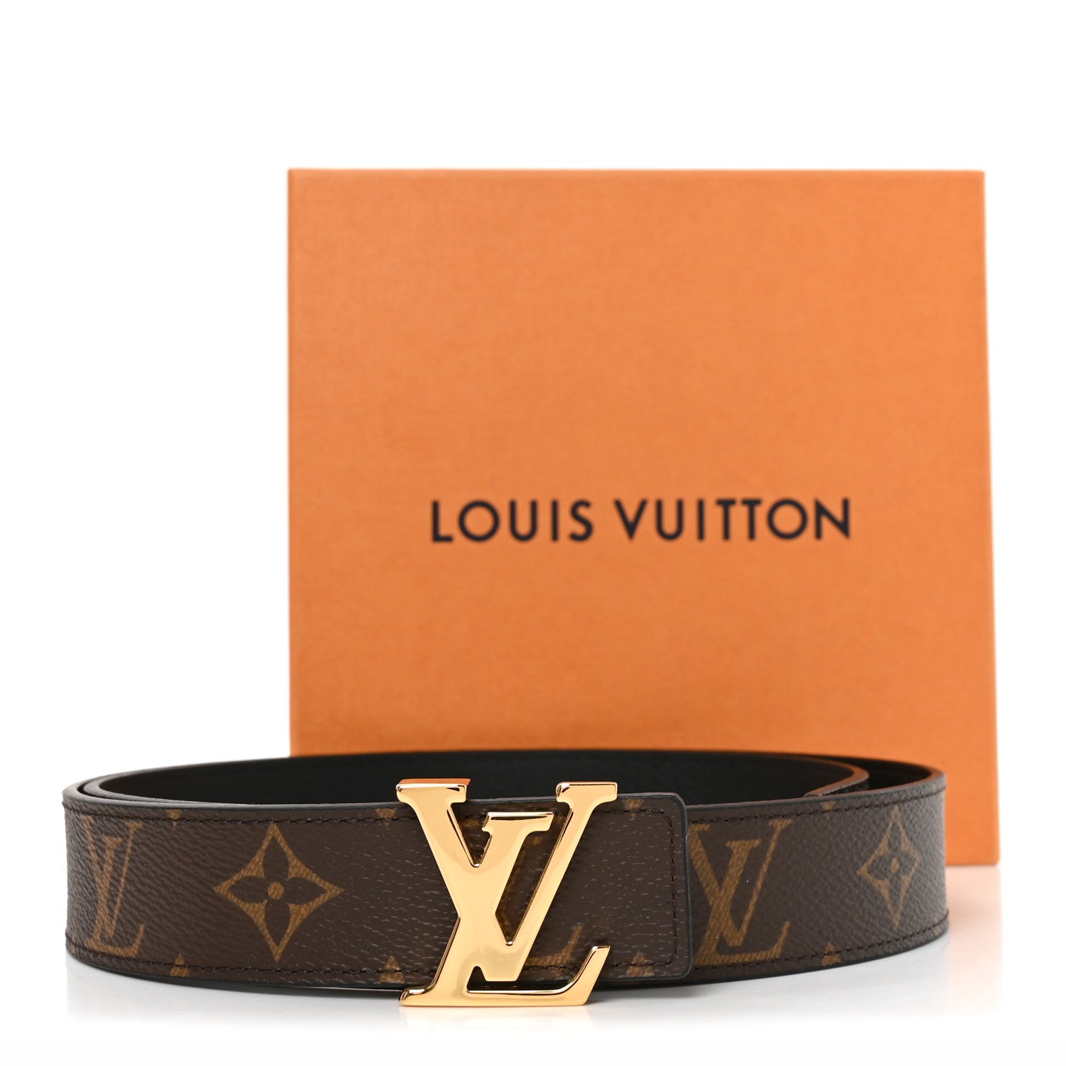 Louis Vuitton Calfskin Monogram 30mm LV Initiales Reversible Belt 80 32 Black 6 of 6