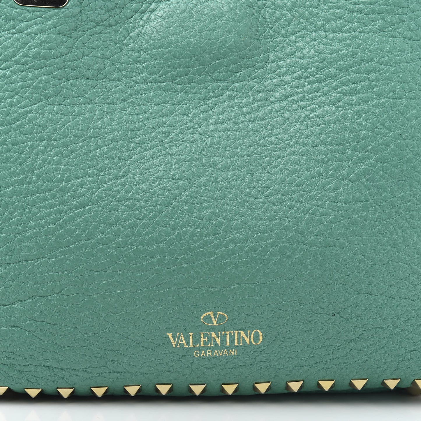 Grained Calfskin Small Rockstud Tote Colibri